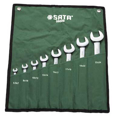 世達(dá)工具08009  8件全拋光雙開口扳手組套