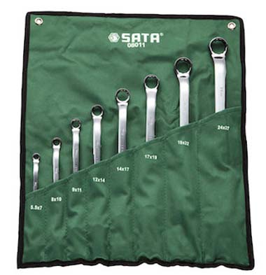 世達工具08011  8件全拋光雙梅花扳手組套