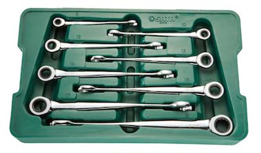 世達工具08015  8件加長型X柄兩用快扳組套