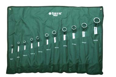 世達工具08023  11件全拋光高頸雙梅花扳手組套