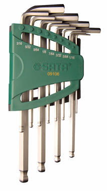 世達工具09106 12件英制加長球頭內(nèi)六角扳手組套