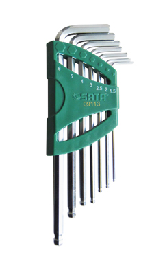 世達(dá)工具09113 7件加長球頭內(nèi)六角扳手組套