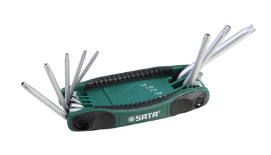 世達(dá)工具09123 8件折疊式中孔花形扳手組套