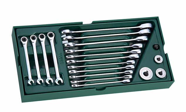 世達工具09908    工具托組套-19件全拋光兩用快扳