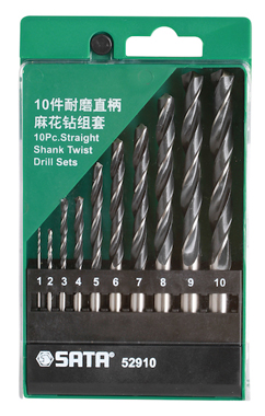 世達工具52910 10件耐磨直柄麻花鉆組套