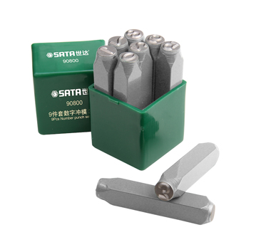 世達(dá)工具90801 9件套數(shù)字沖模4MM